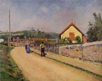 Pissarro, Camille - The Railroad Crossing at Les Patis